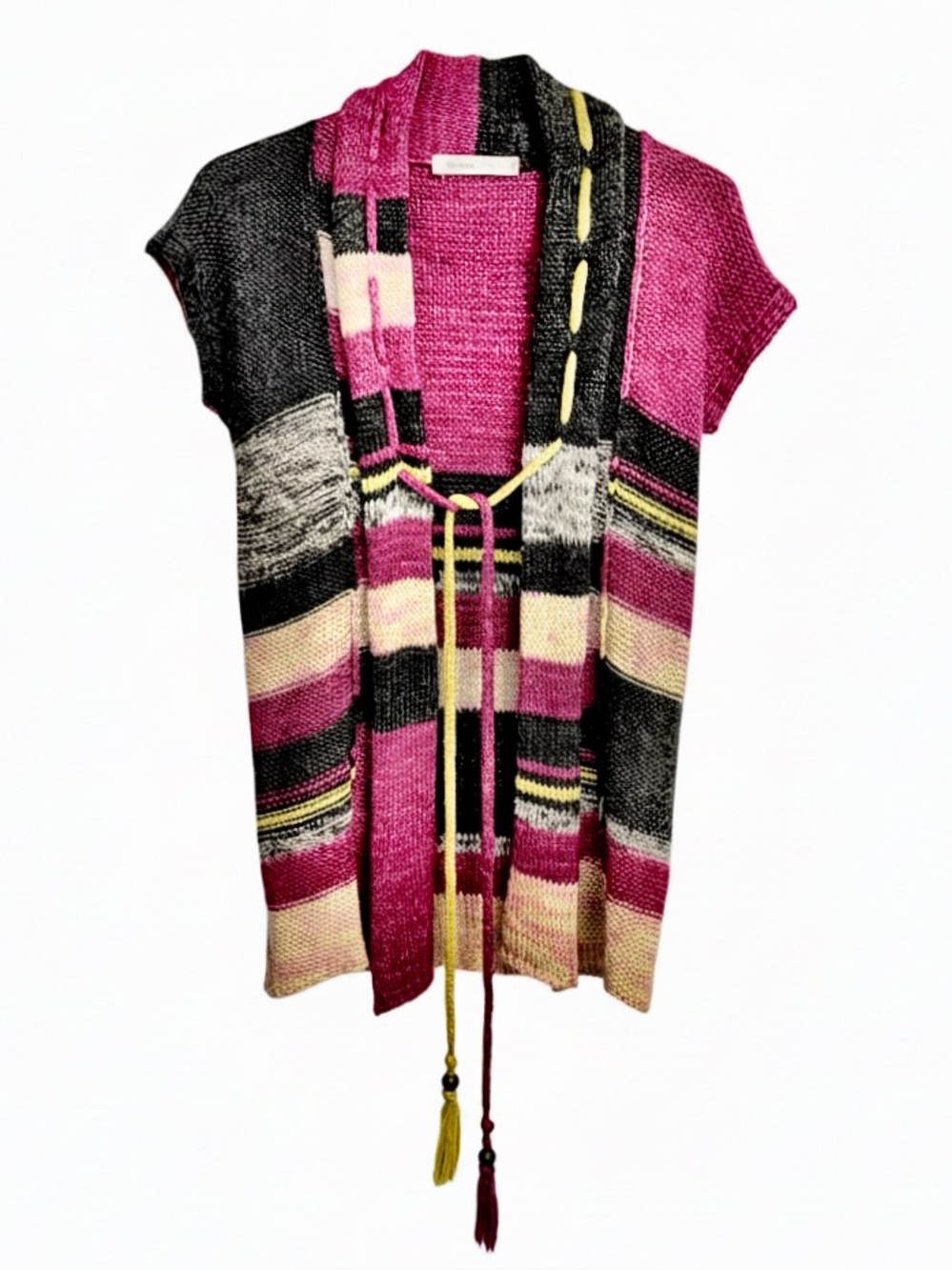 Skovhuus Danish Merino Wool Blend Colorblock Long Vest Cardigan | Size 1